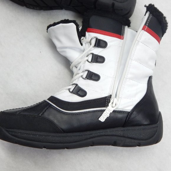 Totes Womens Black and White Snow Boots Lace Up Size 7M - Picture 12 of 14
